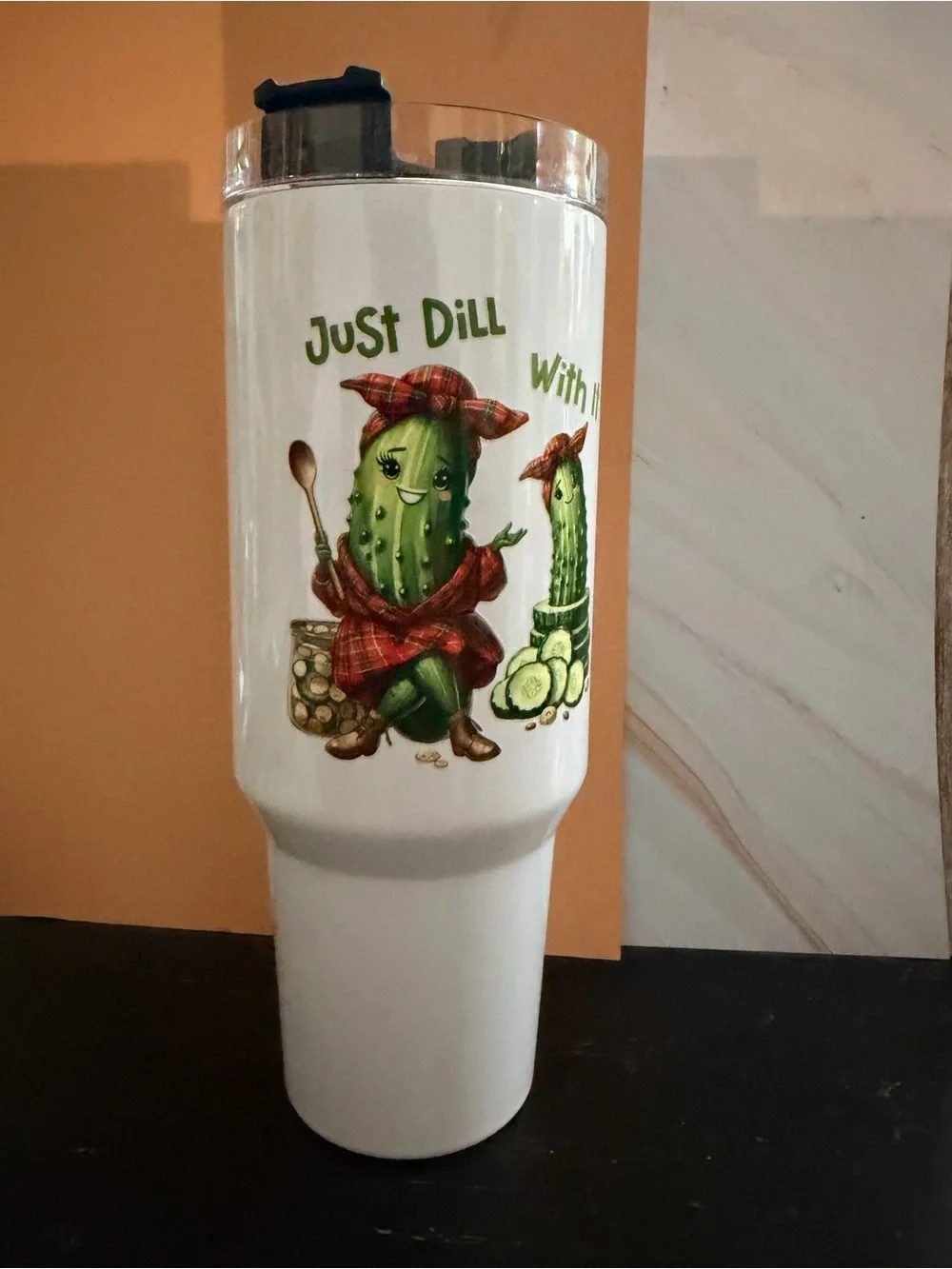 32 oz Dill With It Female Pickle Lover Stainless Steel Insulated Tumbler